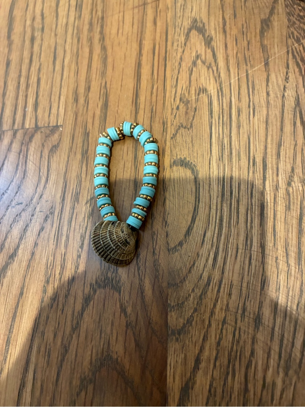 Turquoise Beaded Shell Pendant Bracelet - Women Jewelry